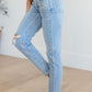 Eloise Mid Rise Control Top Distressed Skinny Jeans - Judy Blue