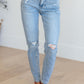 Eloise Mid Rise Control Top Distressed Skinny Jeans - Judy Blue