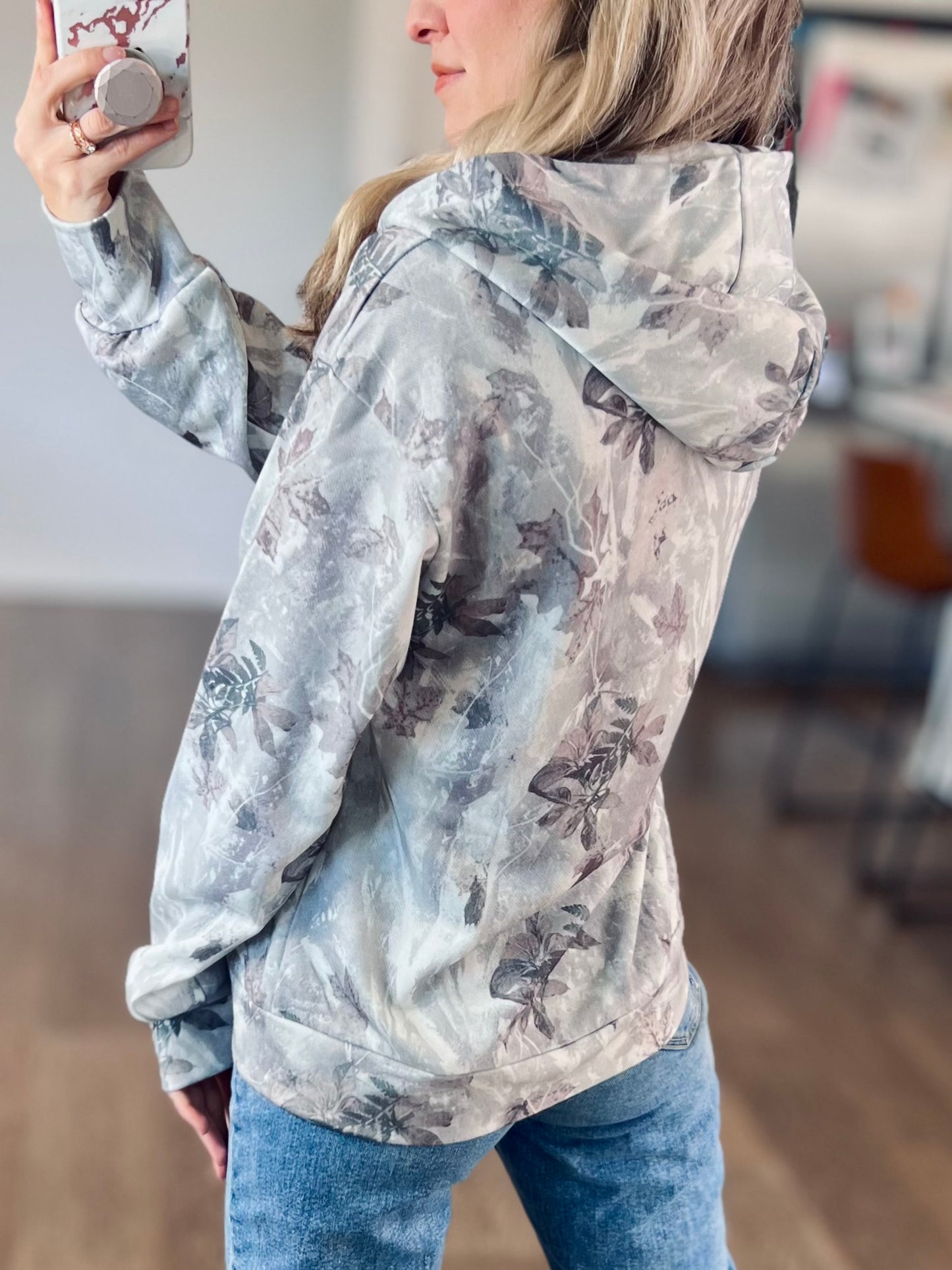 Storm Grey Camo 1/4 Zip Hoodie