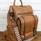 Brown PU Leather Backpack