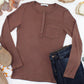 Georgia Long Sleeve Top - Brown