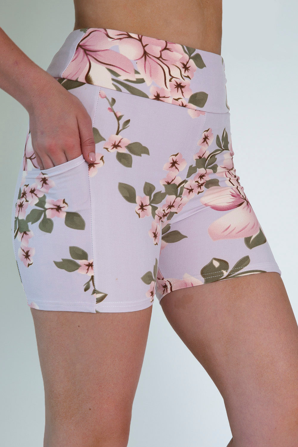 Light Pink Floral Shorts