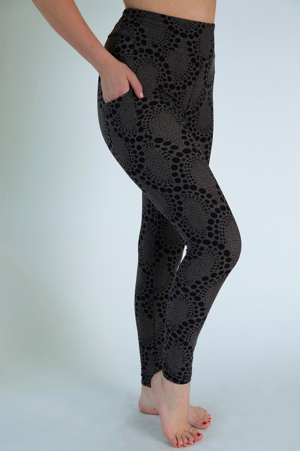 Charcoal and Black Dot Leggings