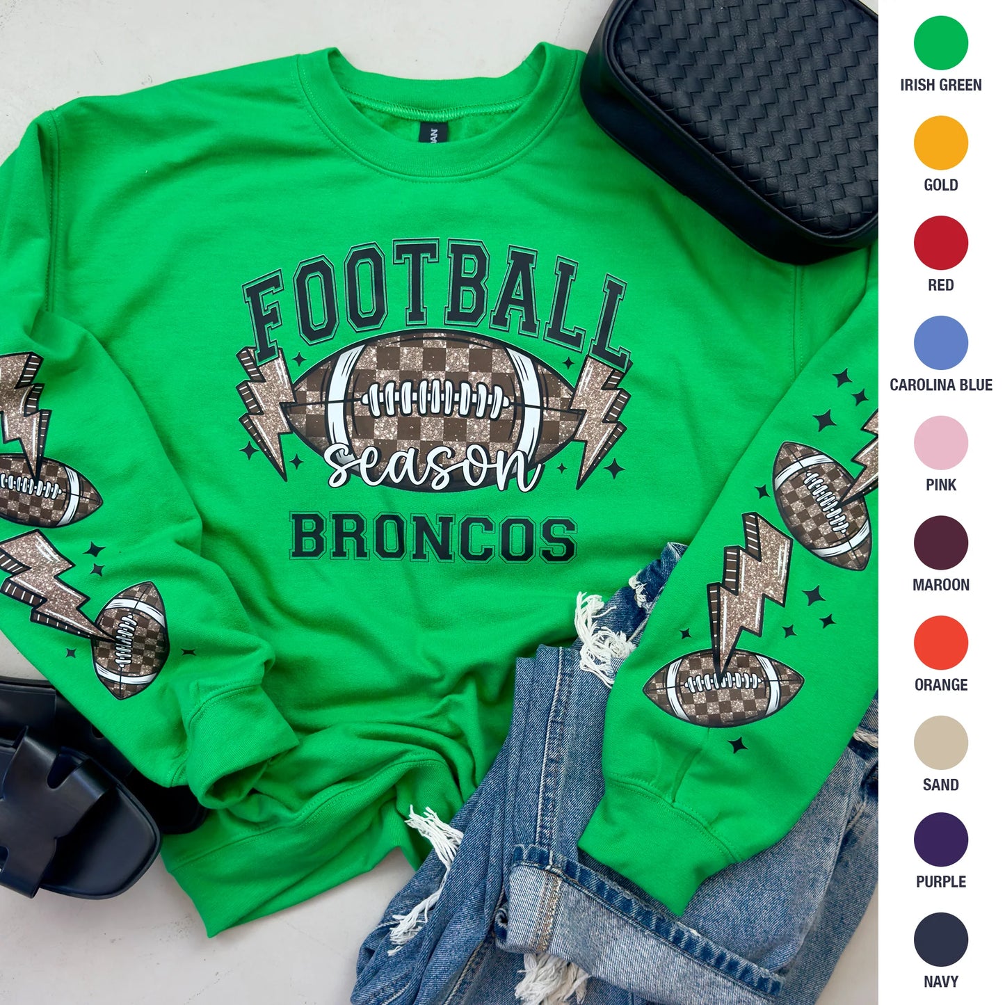 PREORDER: CUSTOM Football Sweatshirt with SLEEVE DETAIL // CLOSES TONIGHT!