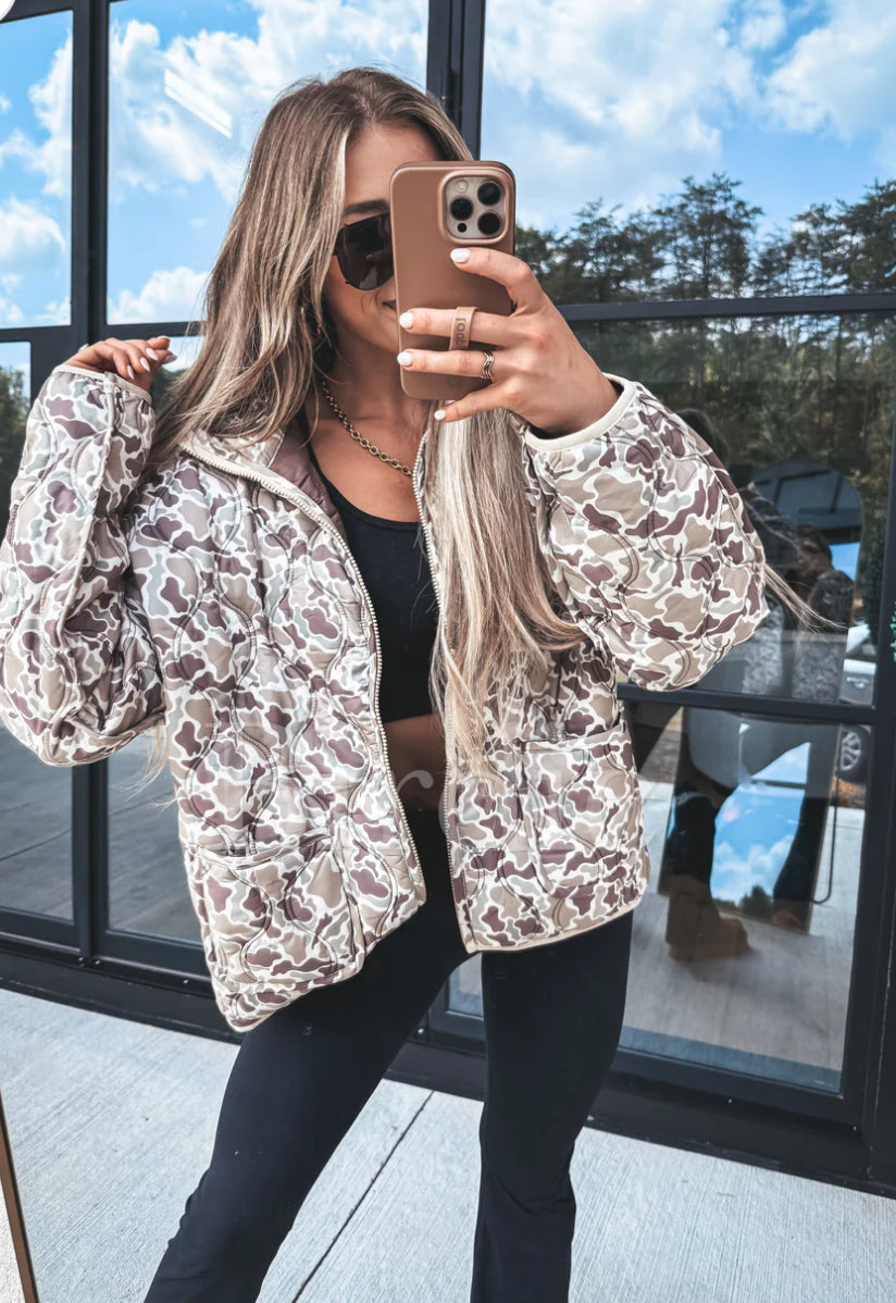 PREORDER: Cozy Puff Jacket in Duck Camo // eta August