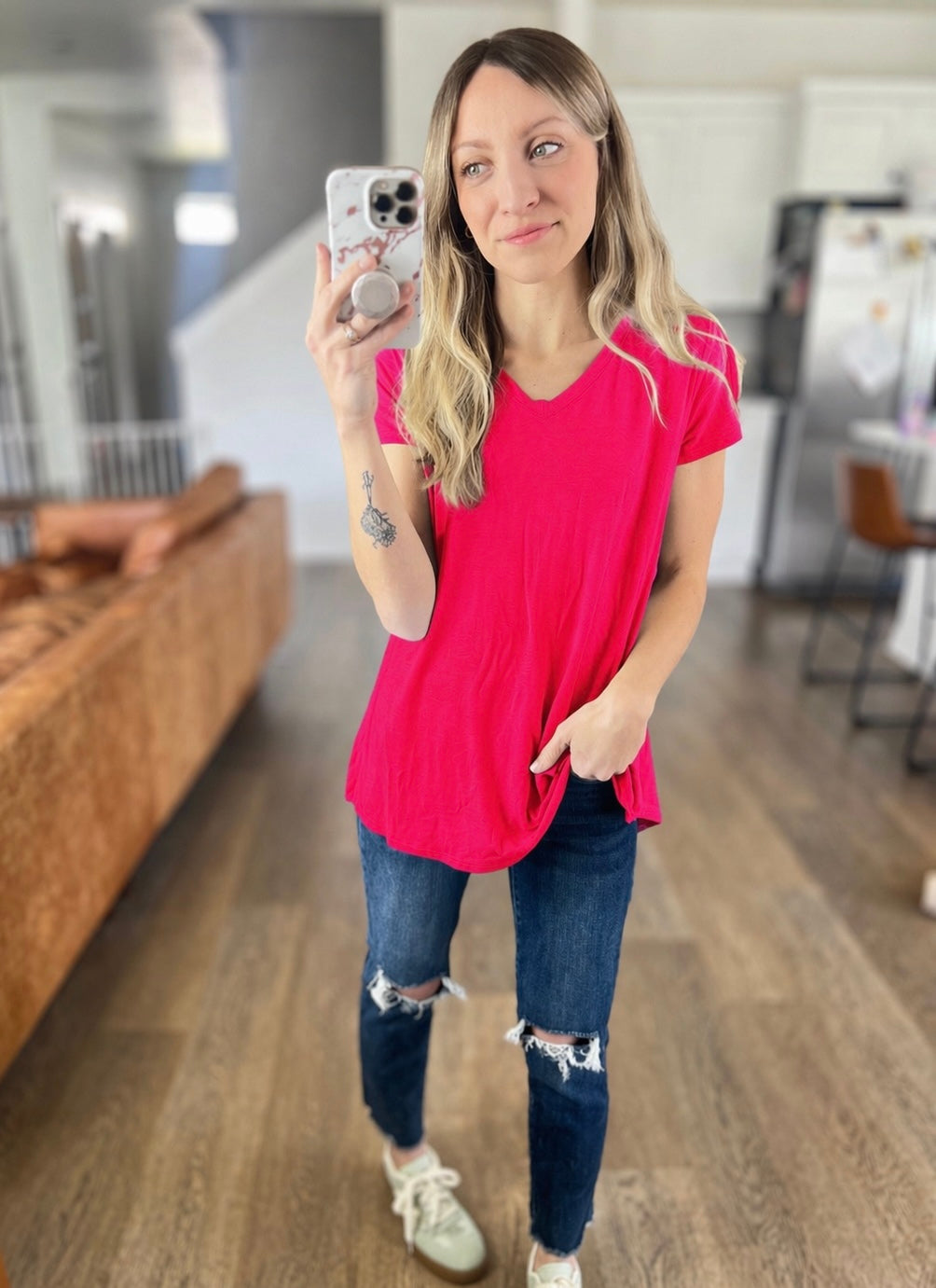 Effortless Short Sleeve Tee in Ruby