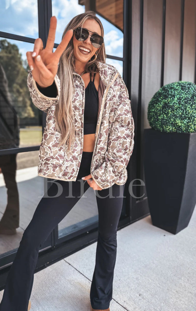 PREORDER: Cozy Puff Jacket in Duck Camo // eta August