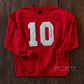 Number Applique Custom Sweatshirt Preorder // ships in 1-2 weeks