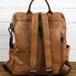 Brown PU Leather Backpack