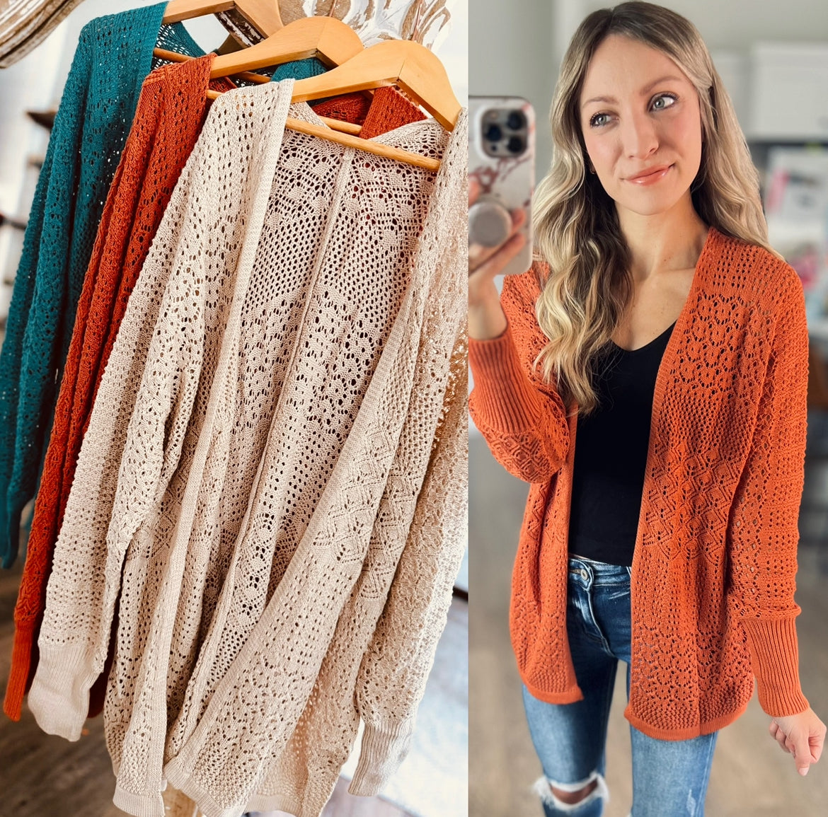 Halle Open Weave Cardigan