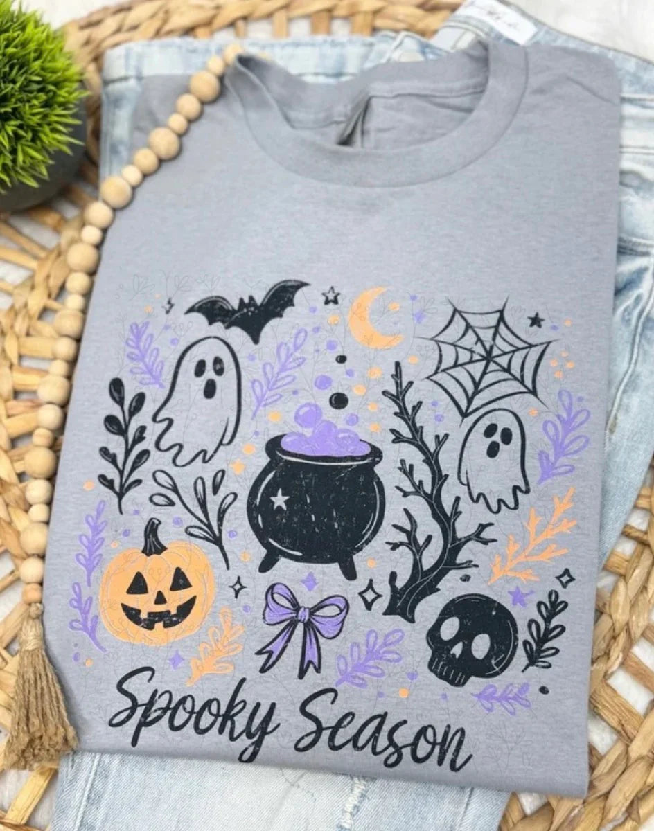 FLASH DEAL // PREORDER: Spooky Season Tee in Grey // ships in about 2 weeks