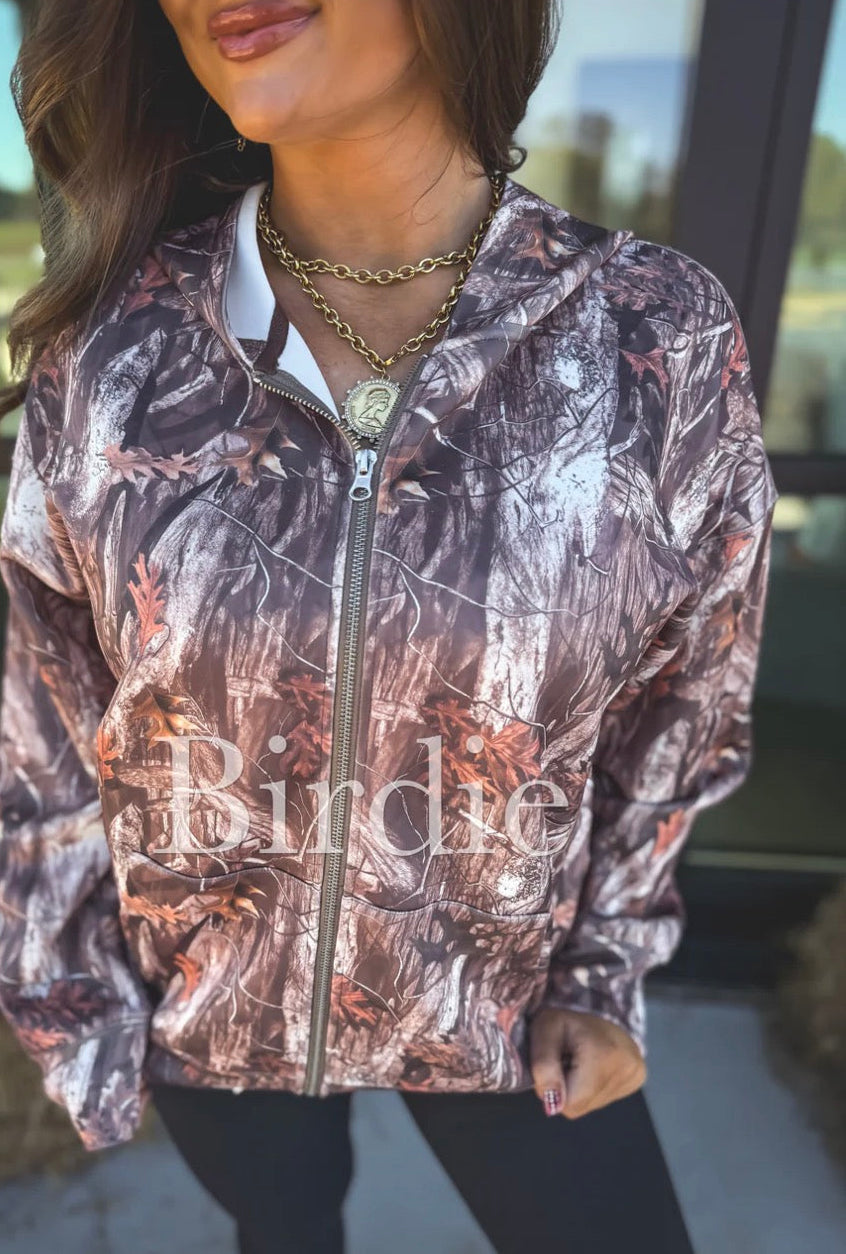 PREORDER: Dark Woodland Camo Full Zip Hoodie // 3-4 weeks eta