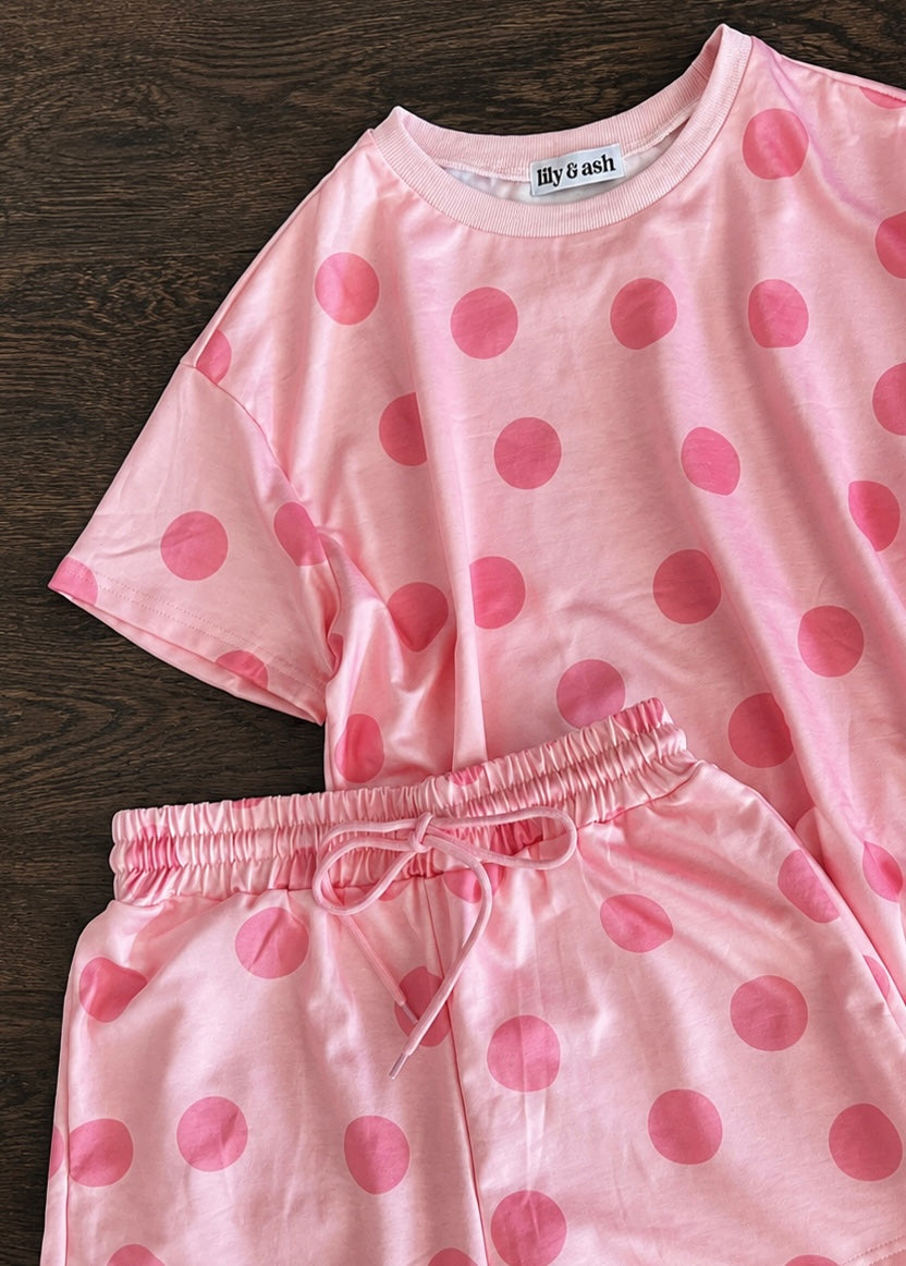 Trudy Polka Dot Set in Pink