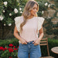 Sweet Stripe Ruffle Sleeve Top
