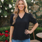 Bloom & Unwind Black Puff Sleeve Top