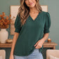 When We Met Ruffle V-Neck Puff Sleeve Top