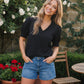 Bloom & Unwind Black Puff Sleeve Top