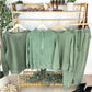 Lace Accent Vintage Wash Pullover - Olive