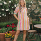 Sunshine Stripes Button Down Mini Dress