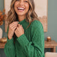 Textured Green Dream Mock Neck Top