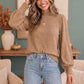Textured Mocha Dream Mock Neck Top