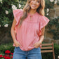Sweet Strawberry Ruffle Flutter Top