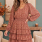 Rust Speckled Ruffle Tiered Mini Dress