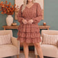 Rust Speckled Ruffle Tiered Mini Dress