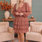 Rust Speckled Ruffle Tiered Mini Dress