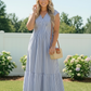 Sunny Days Striped Midi Dress in Blue