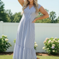 Sunny Days Striped Midi Dress in Blue