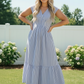 Sunny Days Striped Midi Dress in Blue