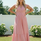 Sweet Stripe Tiered Maxi Dress in Red
