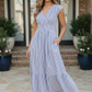Sunny Days Striped Midi Dress in Blue