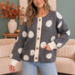 Dotty For You Charcoal Polka Dot Knit Cardigan