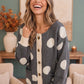 Dotty For You Charcoal Polka Dot Knit Cardigan