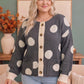Dotty For You Charcoal Polka Dot Knit Cardigan