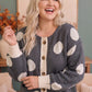 Dotty For You Charcoal Polka Dot Knit Cardigan