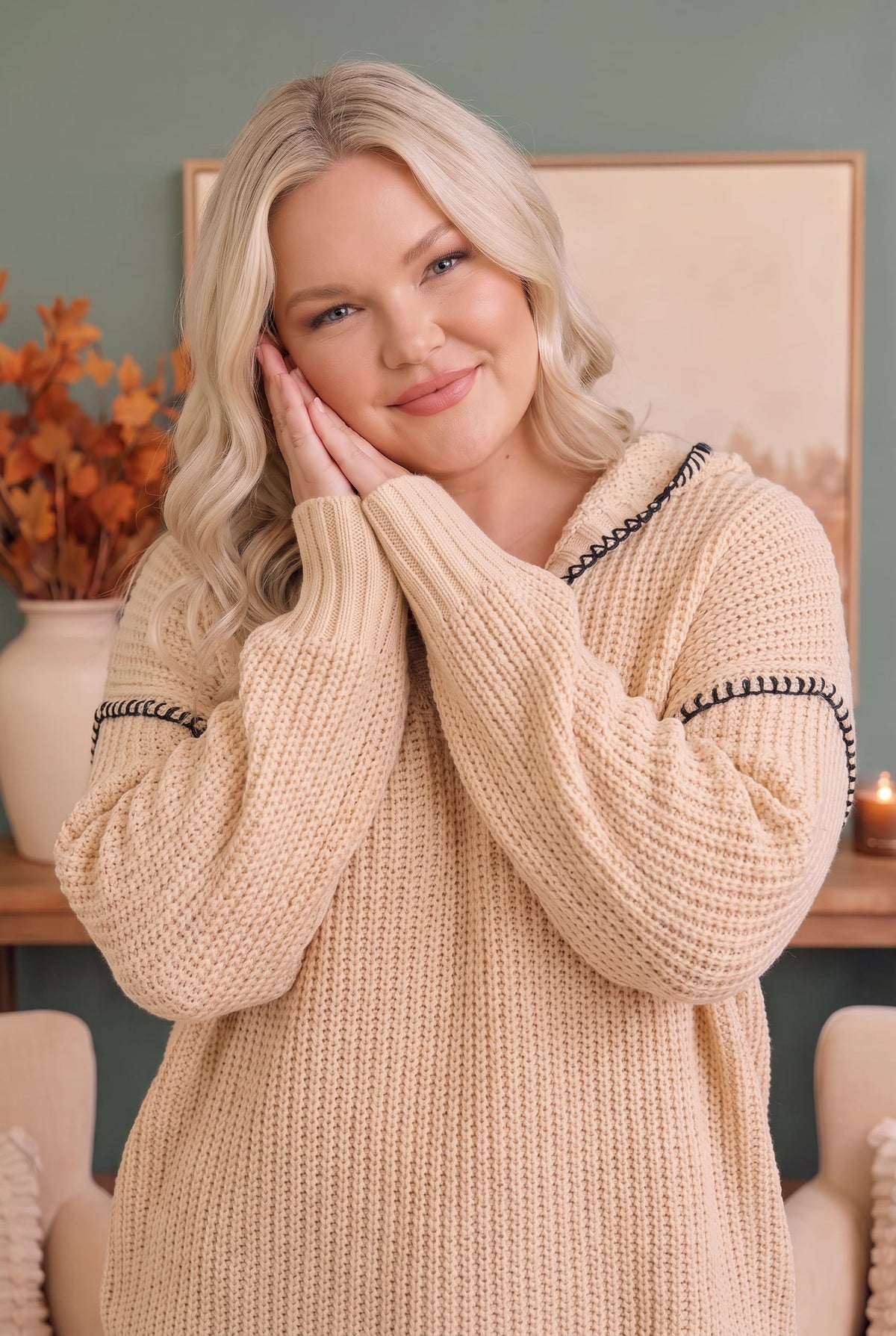 Wrapped in Grace Knit Sweater in Warm Taupe