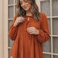 Sipping Apple Cider Tie Neck Blouse