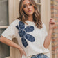 Paisley Petal Graphic Tee in Cream