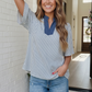 Breezy Stripe Flutter Sleeve Top