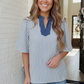 Breezy Stripe Flutter Sleeve Top
