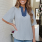 Breezy Stripe Flutter Sleeve Top