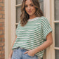 Fresh Stripes Knit Sweater Top in Green