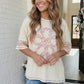 Floral Looped Cream Tee