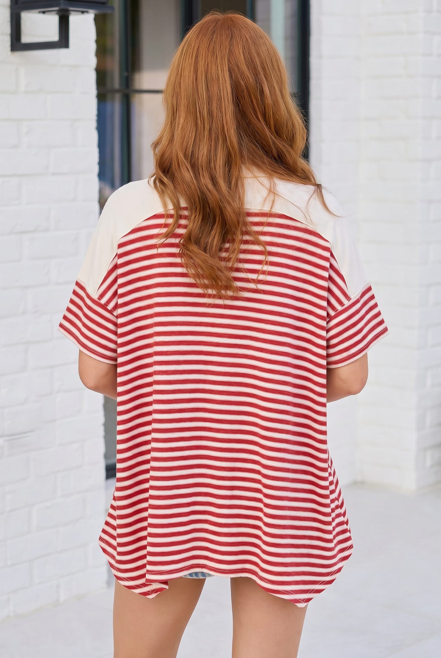 Oversized Stipe Color Block Top