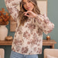 Vintage Rose Garden Floral Blouse
