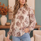 Vintage Rose Garden Floral Blouse