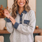 Cozy Knit Pullover with Denim Contrast Details